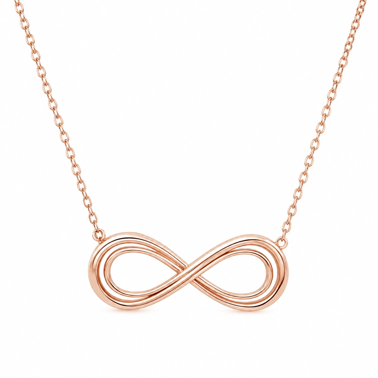 Damen Halskette mit Unendlichkeitsanhänger in Roségold-ecolivio