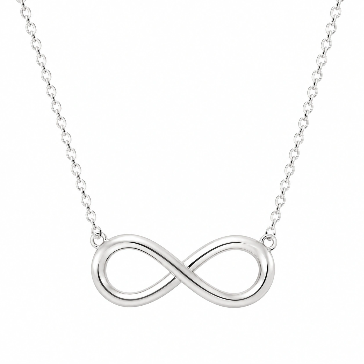 Silberne Halskette mit Infinity-Anhänger, 45cm-ecolivio