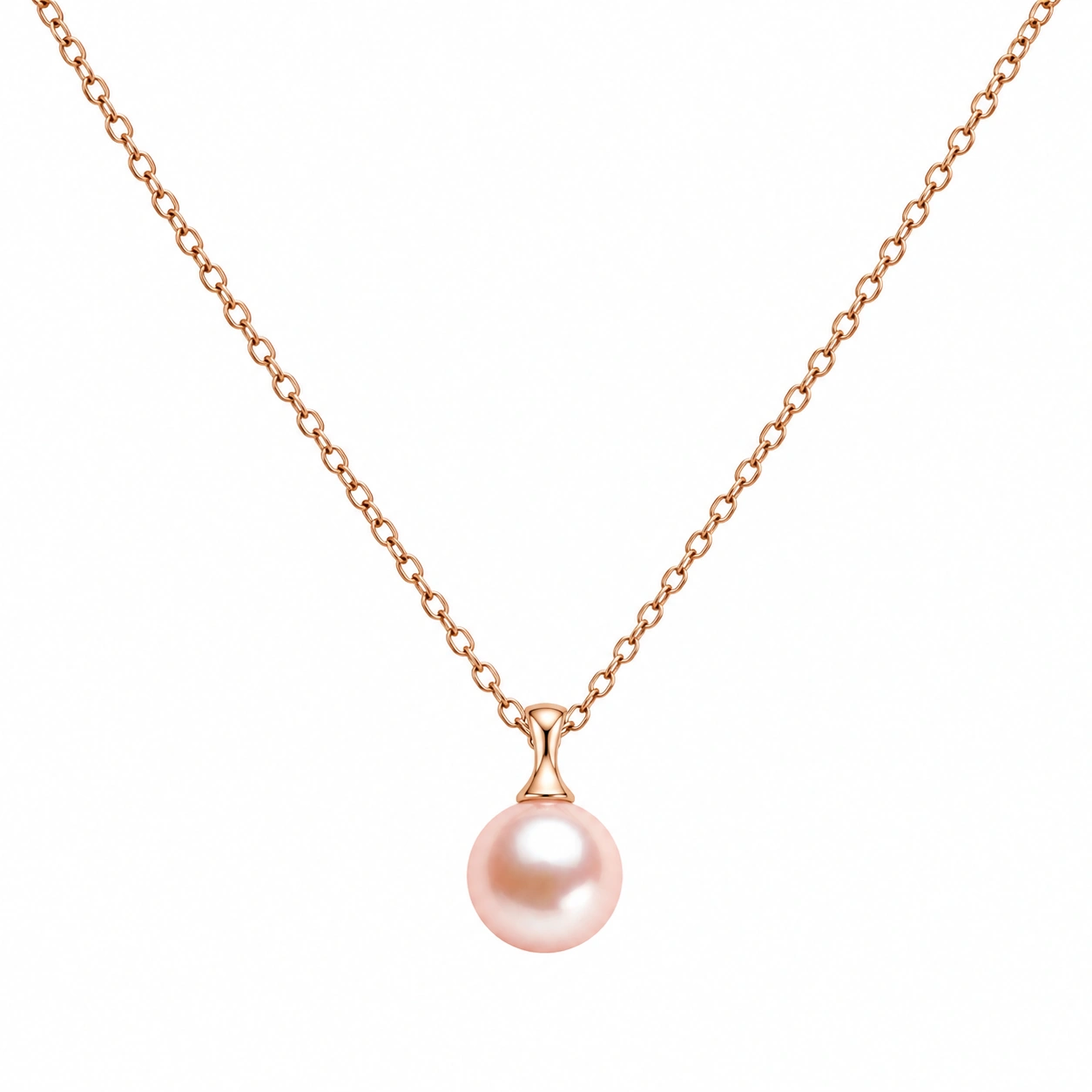 Roségoldkette mit rosafarbenem Perlenanhänger-ecolivio