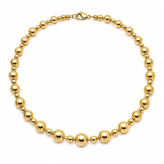 Goldene Kugelhalskette, 45 cm, Karabinerverschluss-ecolivio