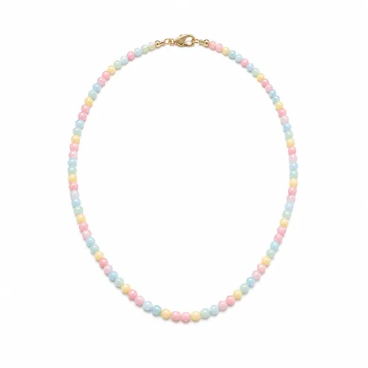 Halskette mit Pastellperlen, 45 cm-ecolivio
