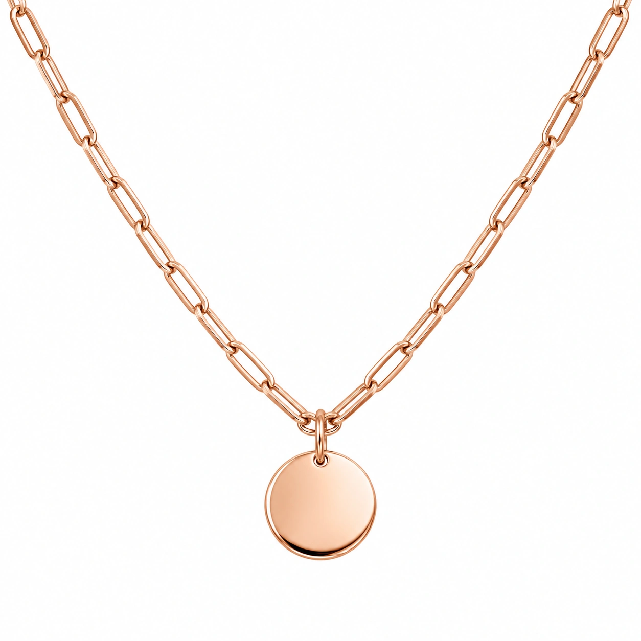 Halskette mit rundem Anhänger in Roségold-ecolivio