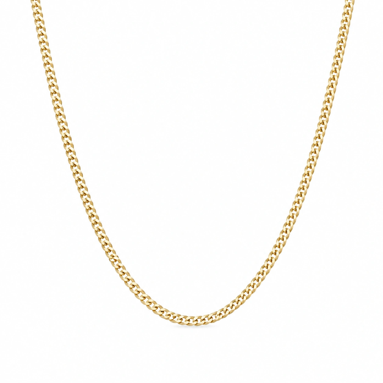 Flache Panzerkette Halskette 42 cm Gold-ecolivio