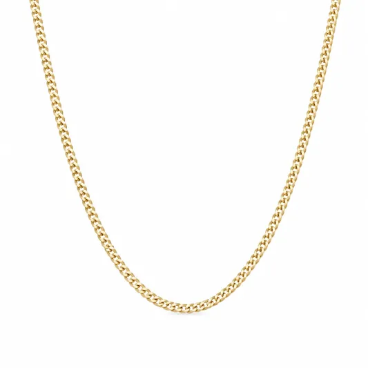 Flache Panzerkette Halskette 42 cm Gold-ecolivio