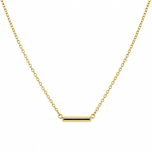 Goldene Halskette mit Rechteckigem Anhänger, Verstellbar, 45 cm-ecolivio