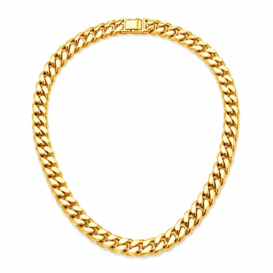 Elegante goldene Halskette 50cm mit Sicherungsverschluss-ecolivio