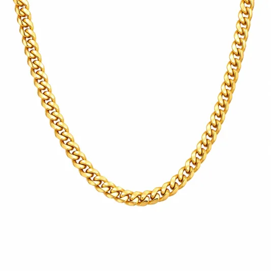 Goldene Panzerkette Halskette 60 cm-ecolivio