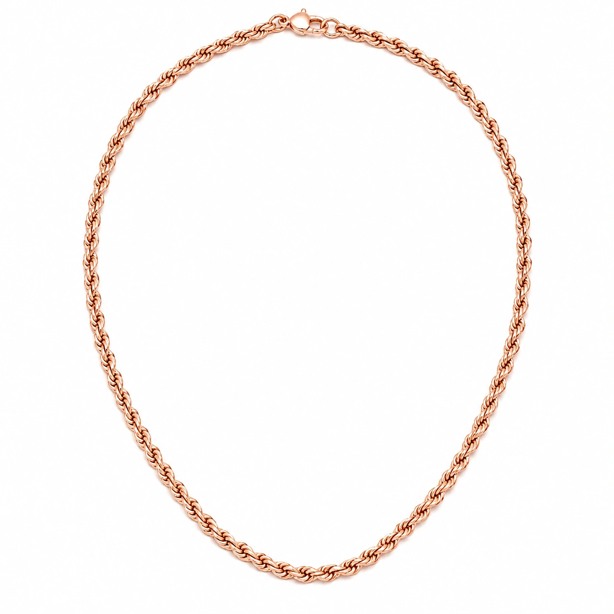 Damen Halskette Roségold 45cm Geflochten-ecolivio