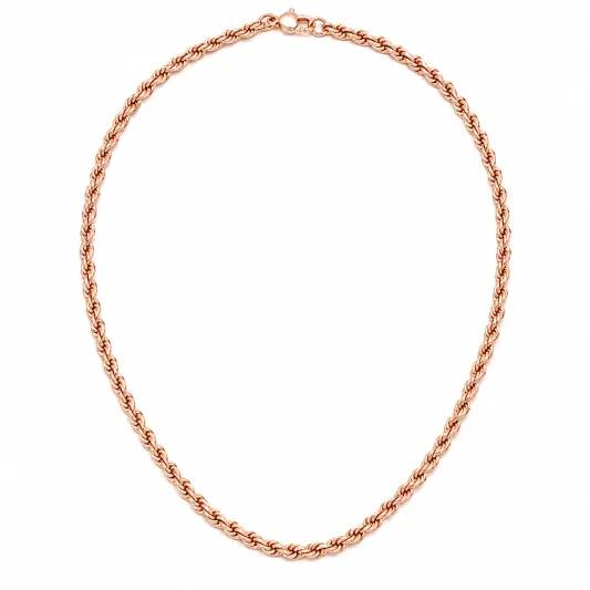 Damen Halskette Roségold 45cm Geflochten-ecolivio