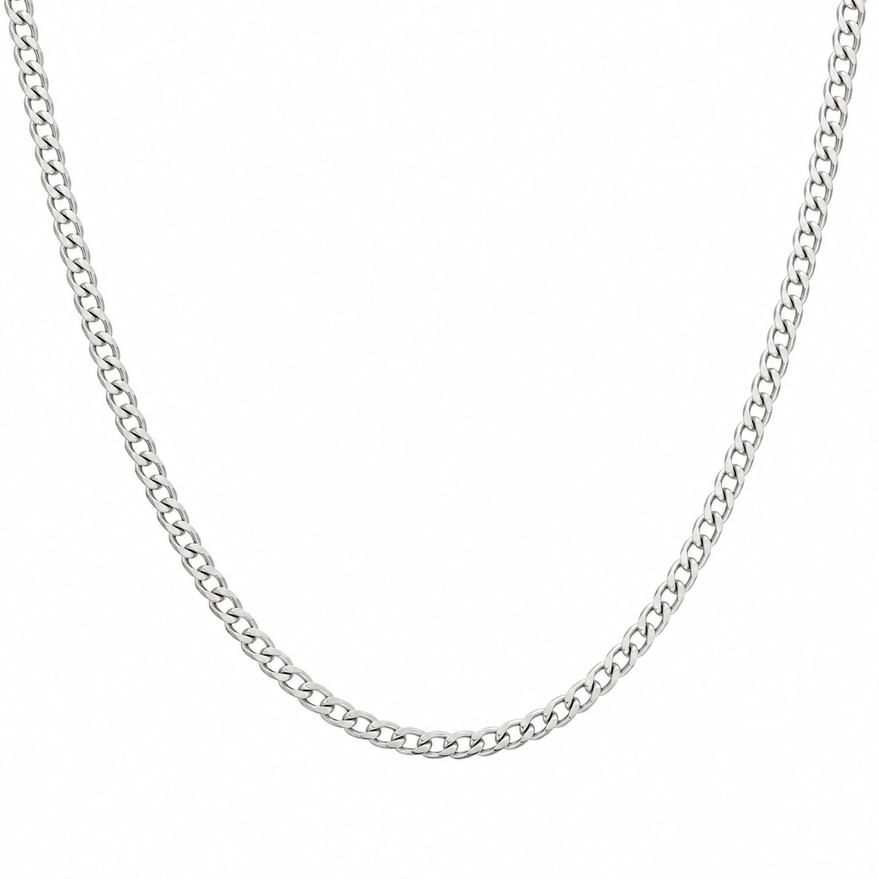 Silberfarbene Halskette, 55cm Länge-ecolivio