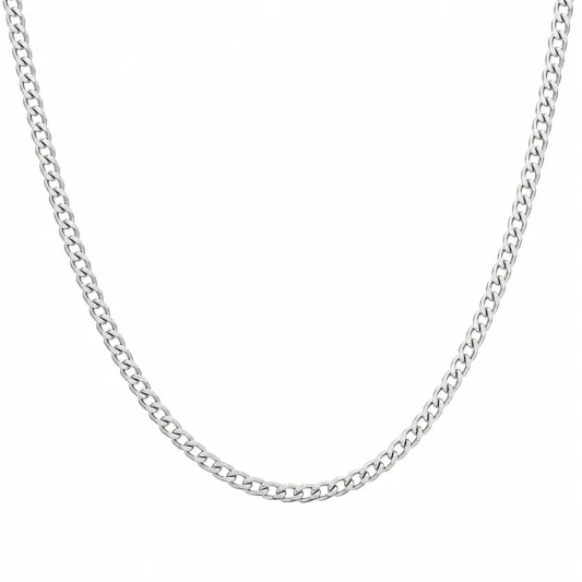 Silberfarbene Halskette, 55cm Länge-ecolivio