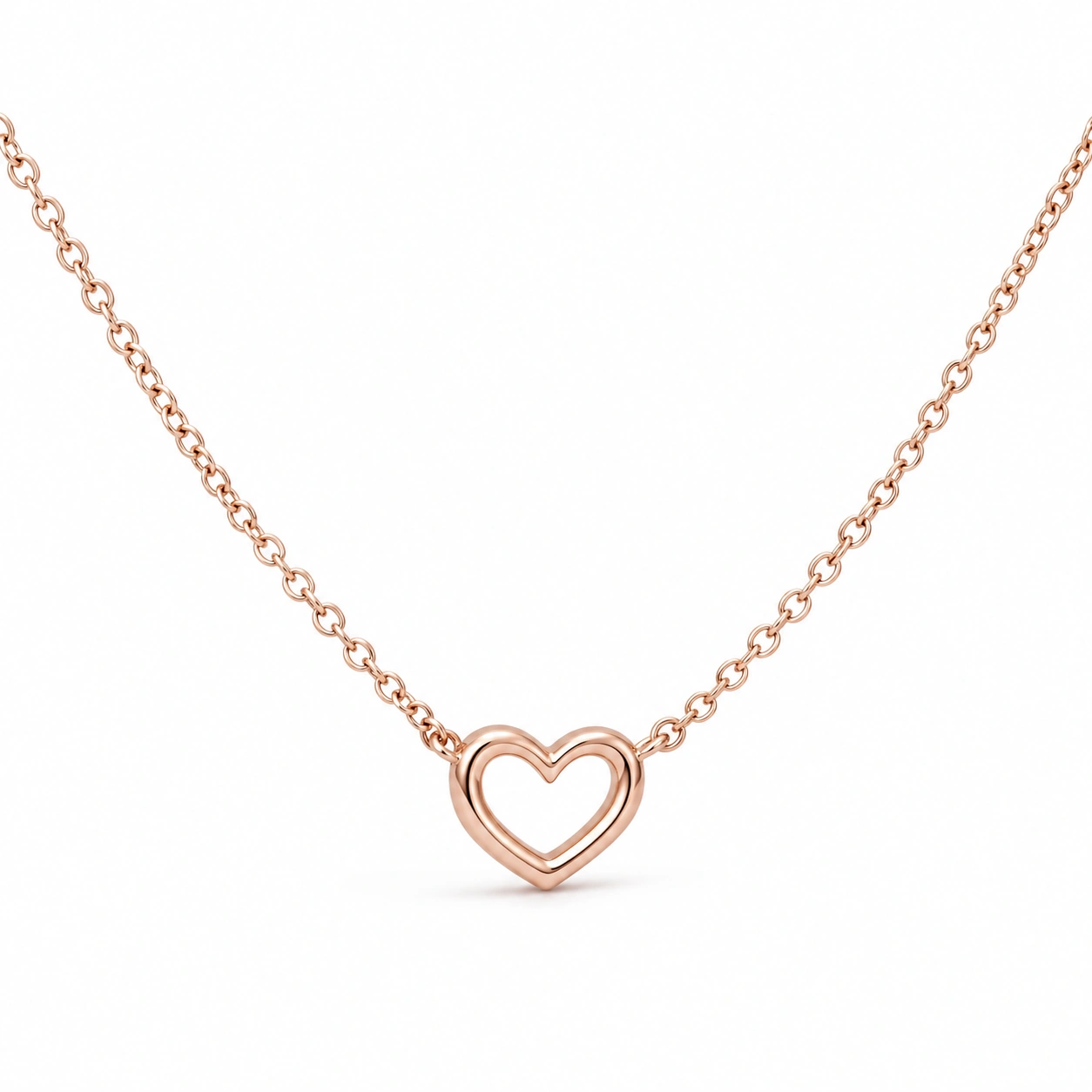 Herzkette aus Roségold, 45 cm-ecolivio
