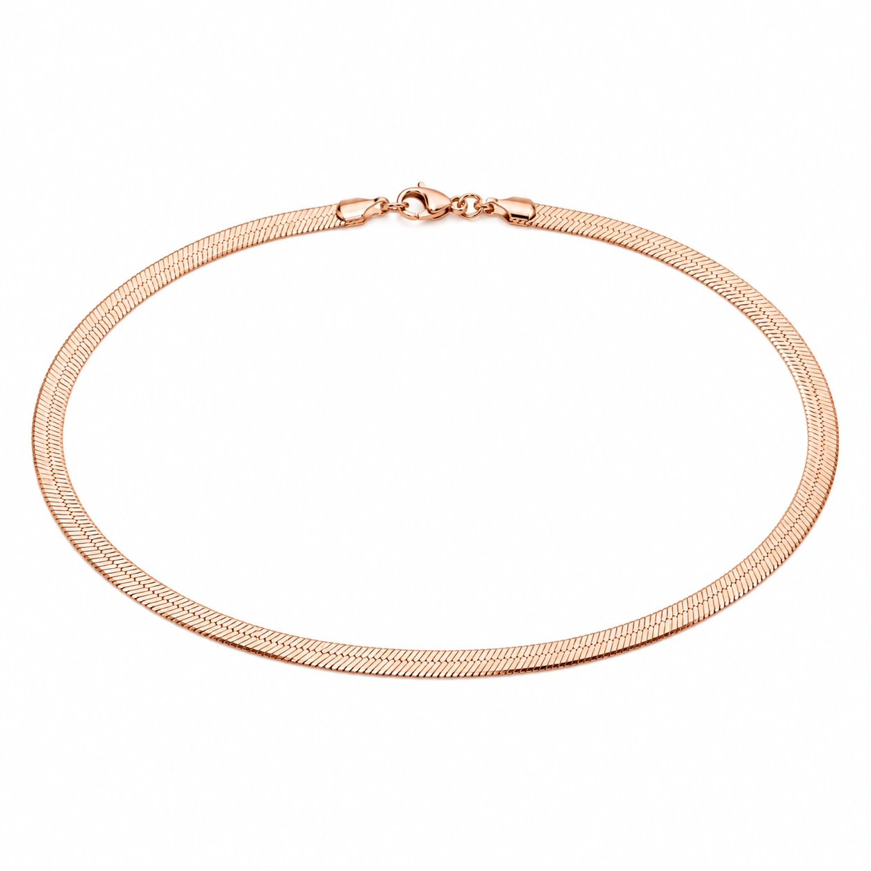 Damen Halskette Roségold 45cm mit Karabinerverschluss-ecolivio