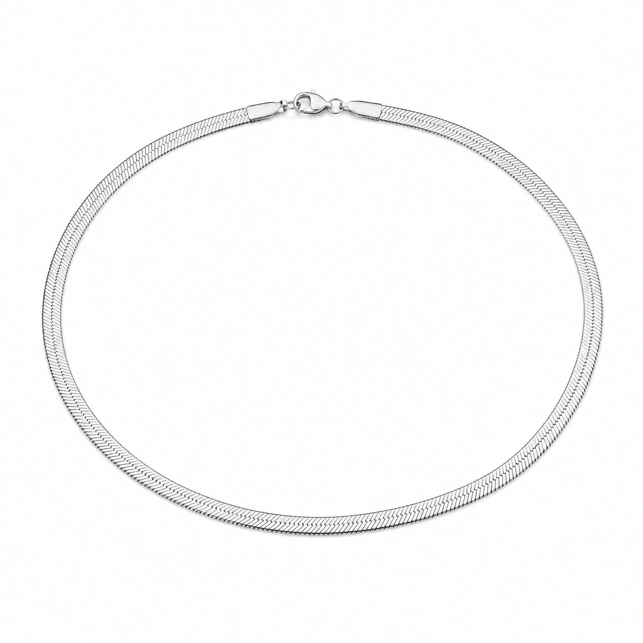 Damen Halskette Silber Flachkette 45 cm-ecolivio