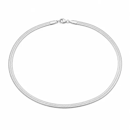 Damen Halskette Silber Flachkette 45 cm-ecolivio
