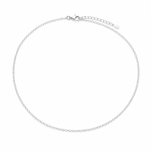 Verstellbare Silberkette 45 cm mit Karabinerverschluss-ecolivio