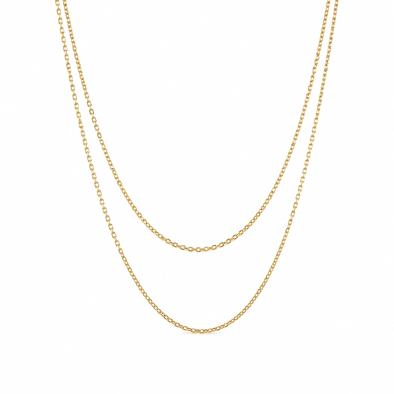 Doppelte goldfarbene Halskette im minimalistischen Design-ecolivio