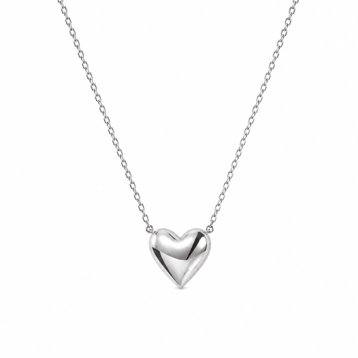 Herzanhänger Halskette in Silber, 45 cm-ecoformia