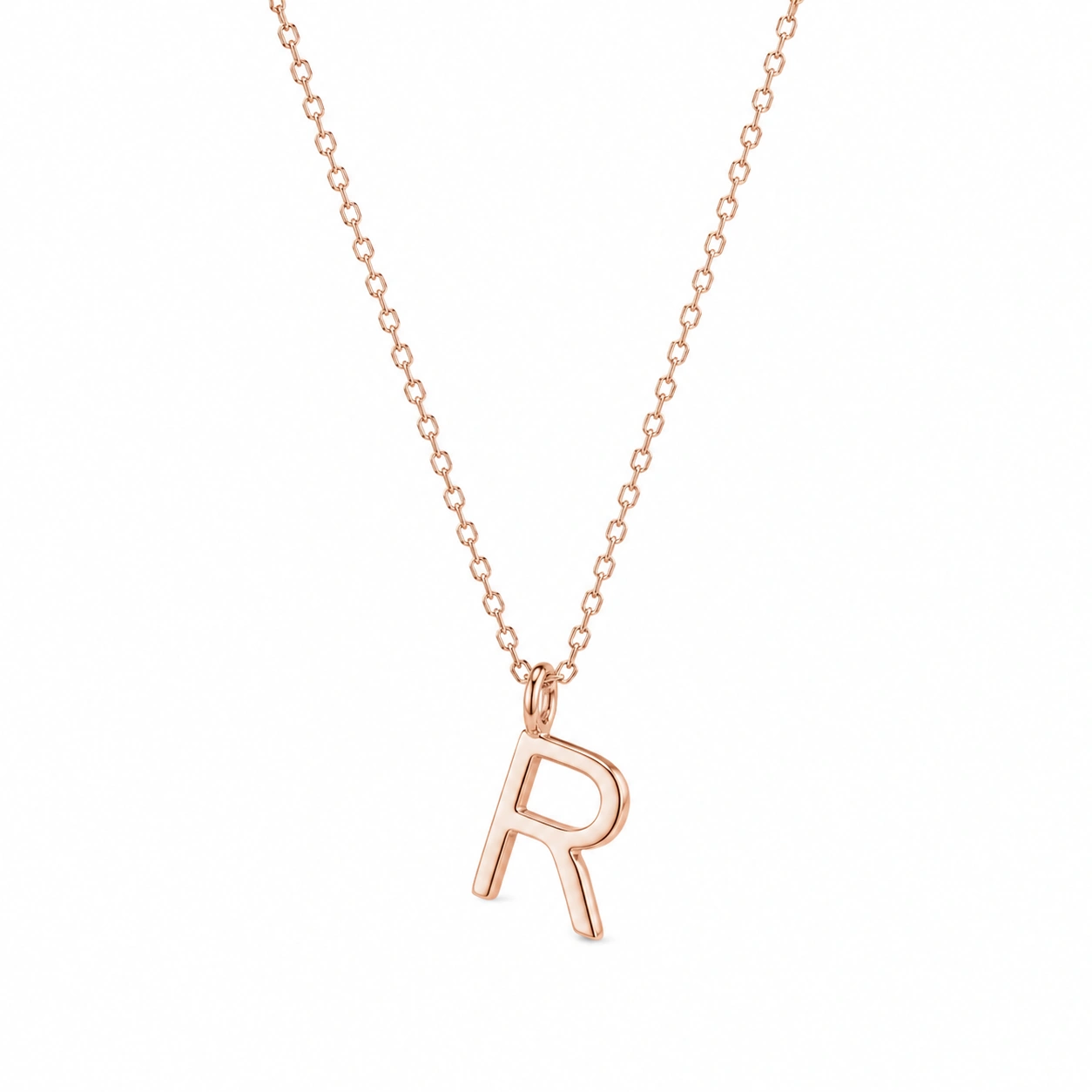 Roségold Halskette mit Buchstabenanhänger R-ecoformia