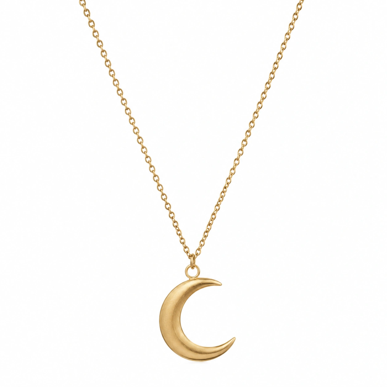 Goldene Halskette mit Mondanhänger, Minimalistisches Design-ecoformia