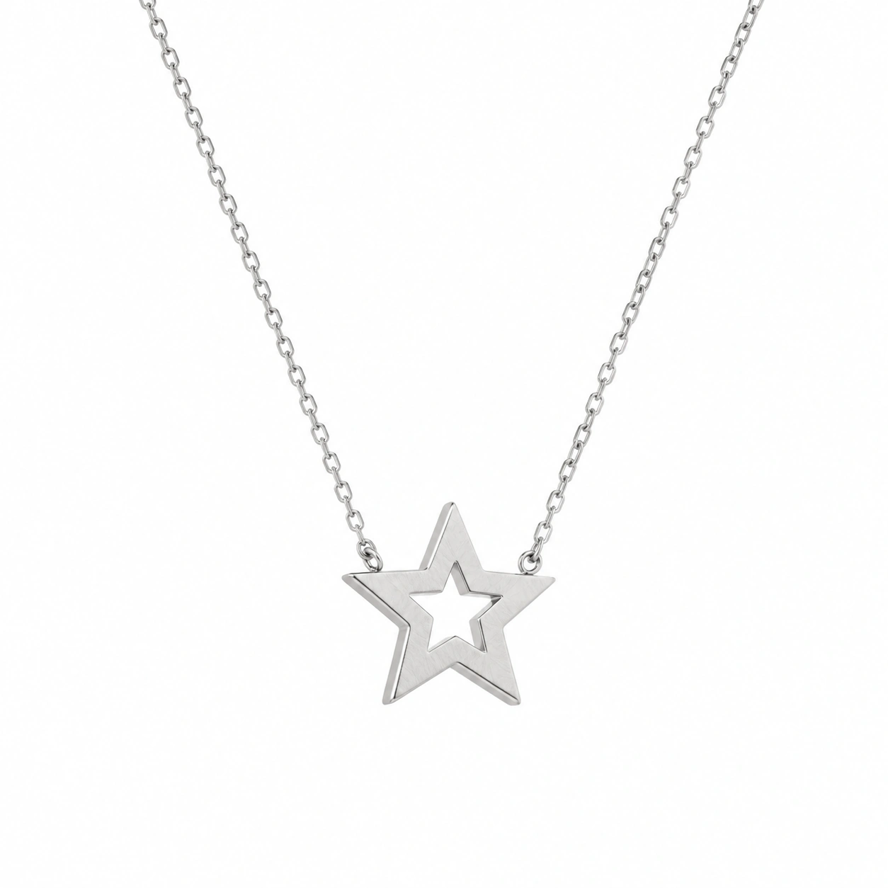 Halskette mit Sternanhänger in Silber-ecoformia