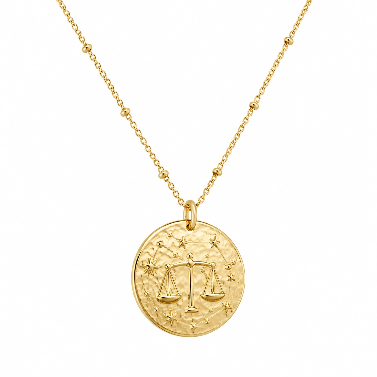 Goldene Waage Halskette mit Zodiac Anhänger 45 cm-ecoformia