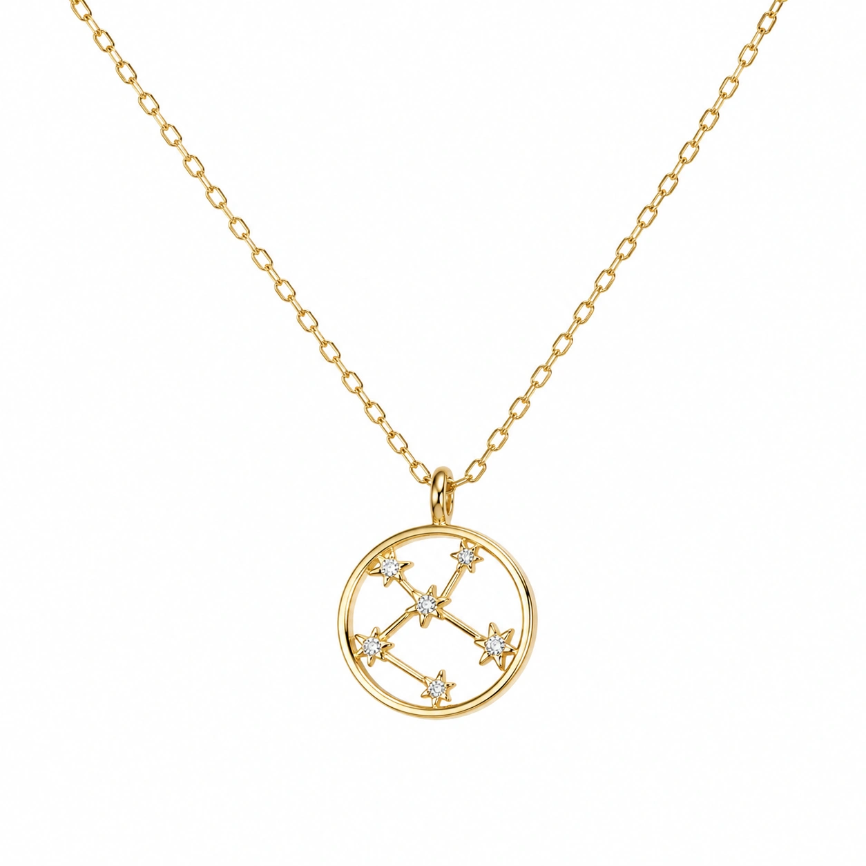 Halskette in Gold mit Sternbild-Anhänger und Zirkonia-ecoformia