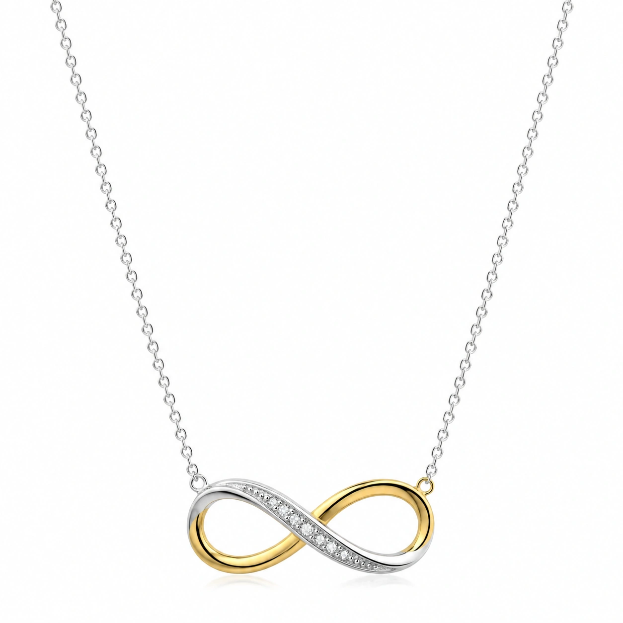 Unendlichkeit Halskette Silber Gold mit Strass-ecoformia