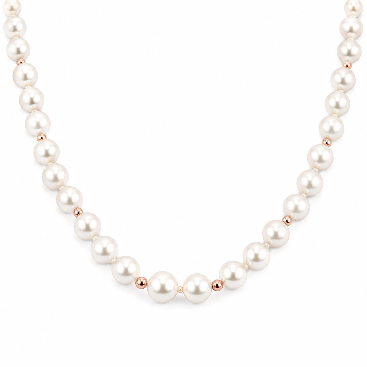 Elegante Perlenkette mit Roségold-Akzenten-ecoformia