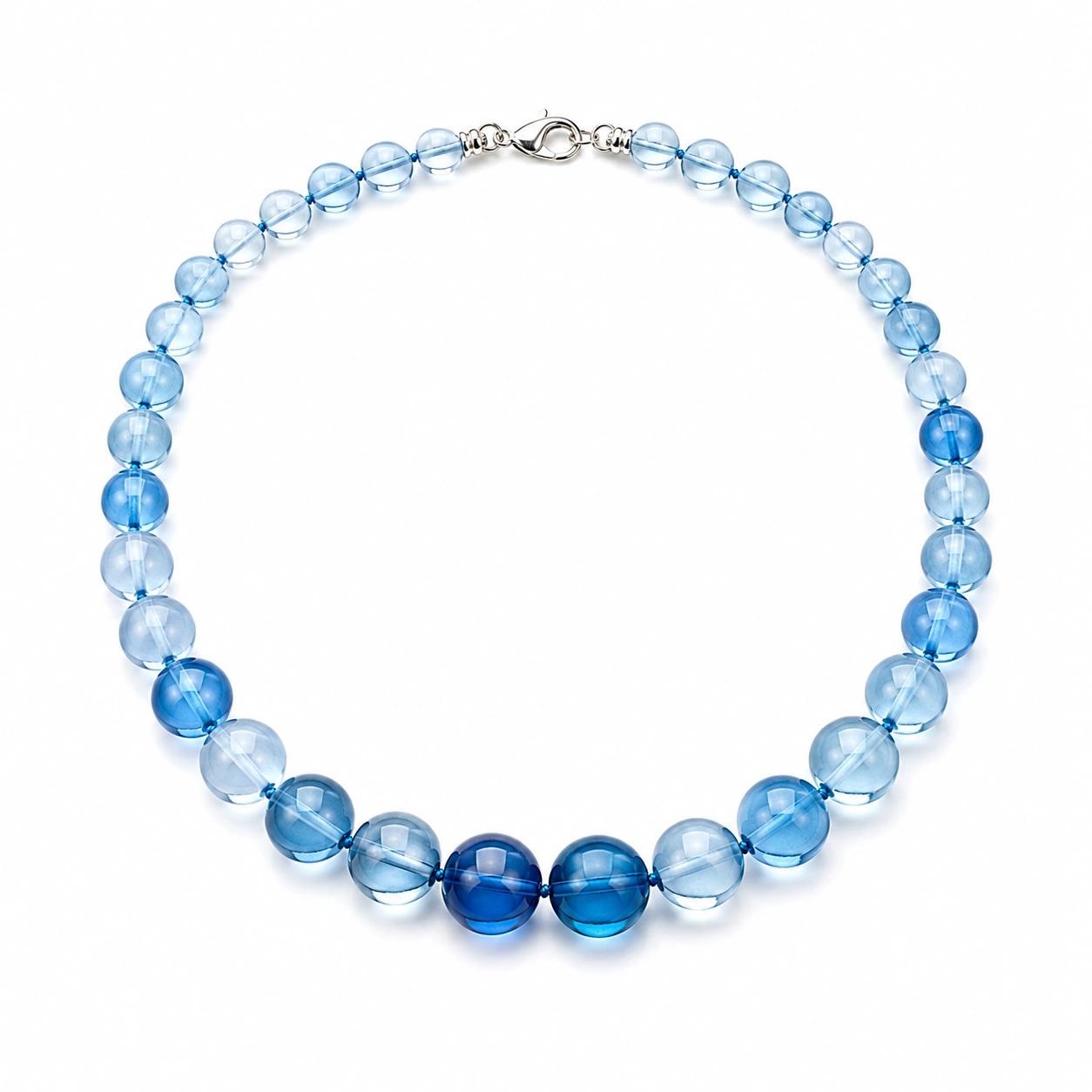 Elegante Blau Glasperlenkette 45 cm-ecoformia