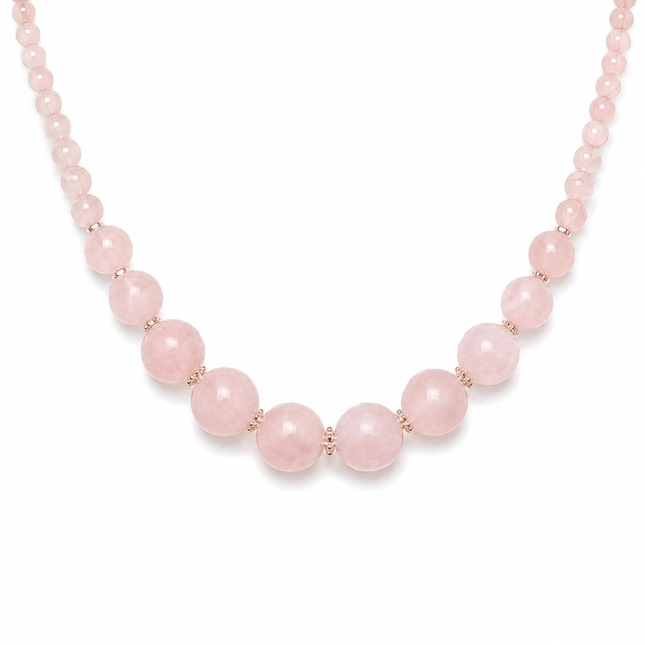 Elegante Rosenquarz Halskette Rosa 45cm-ecoformia