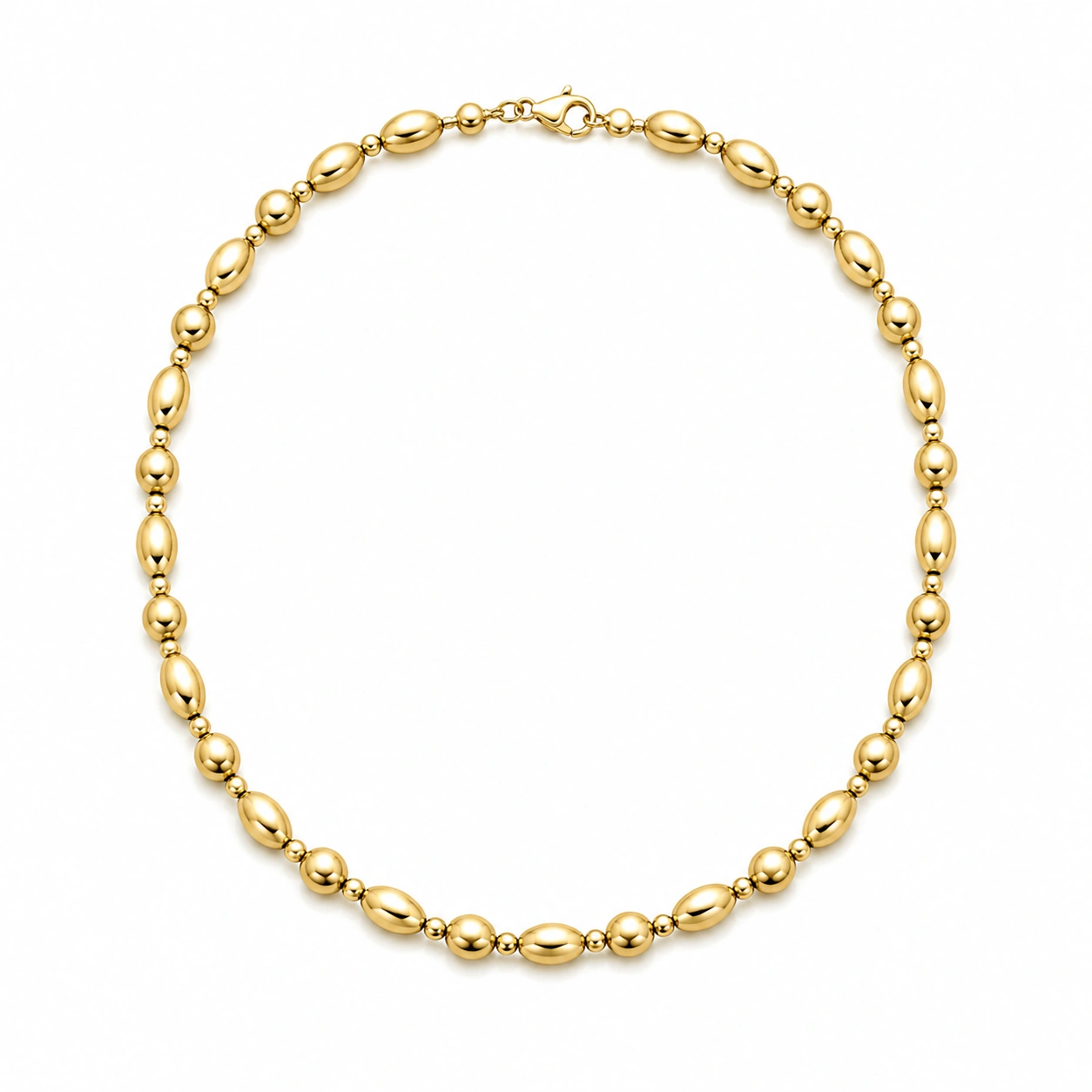 Elegante Goldene Halskette mit Ovalen Gliedern, 45 cm-ecoformia