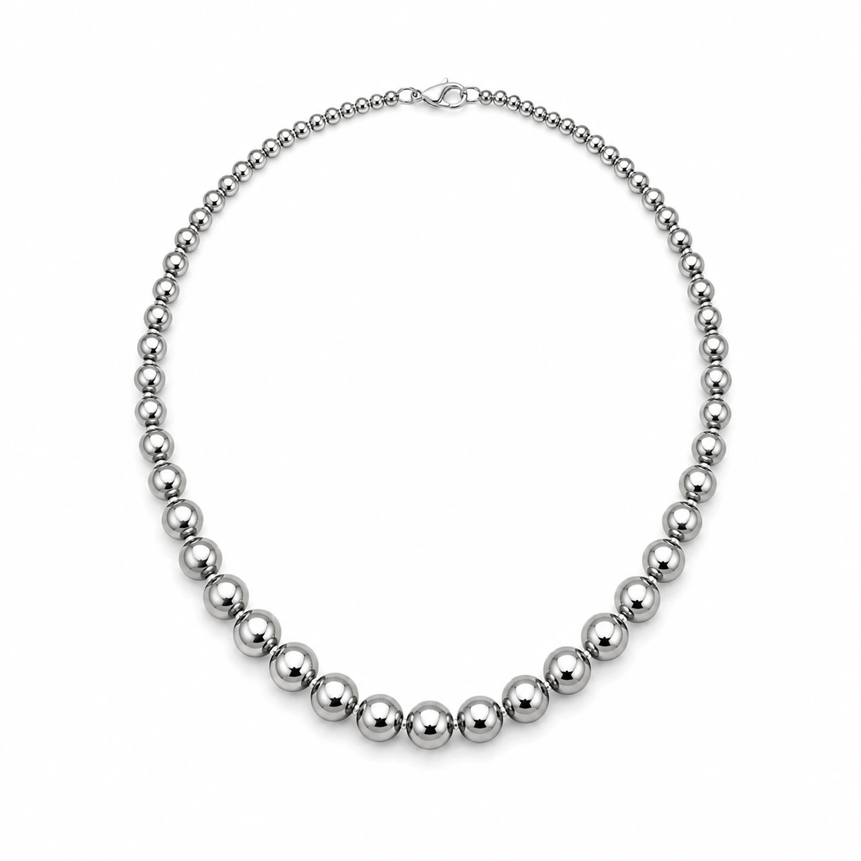 Elegante Halskette mit Kugeldesign in Silber-ecoformia