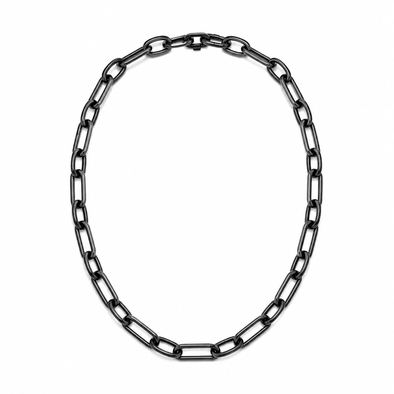 Schwarze Gliederkette mit Karabinerverschluss, 50cm-ecoformia