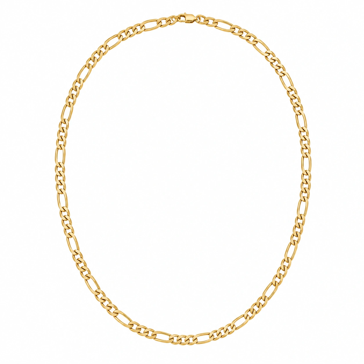 Figaro Halskette Gold 55cm mit Karabinerverschluss-ecoformia