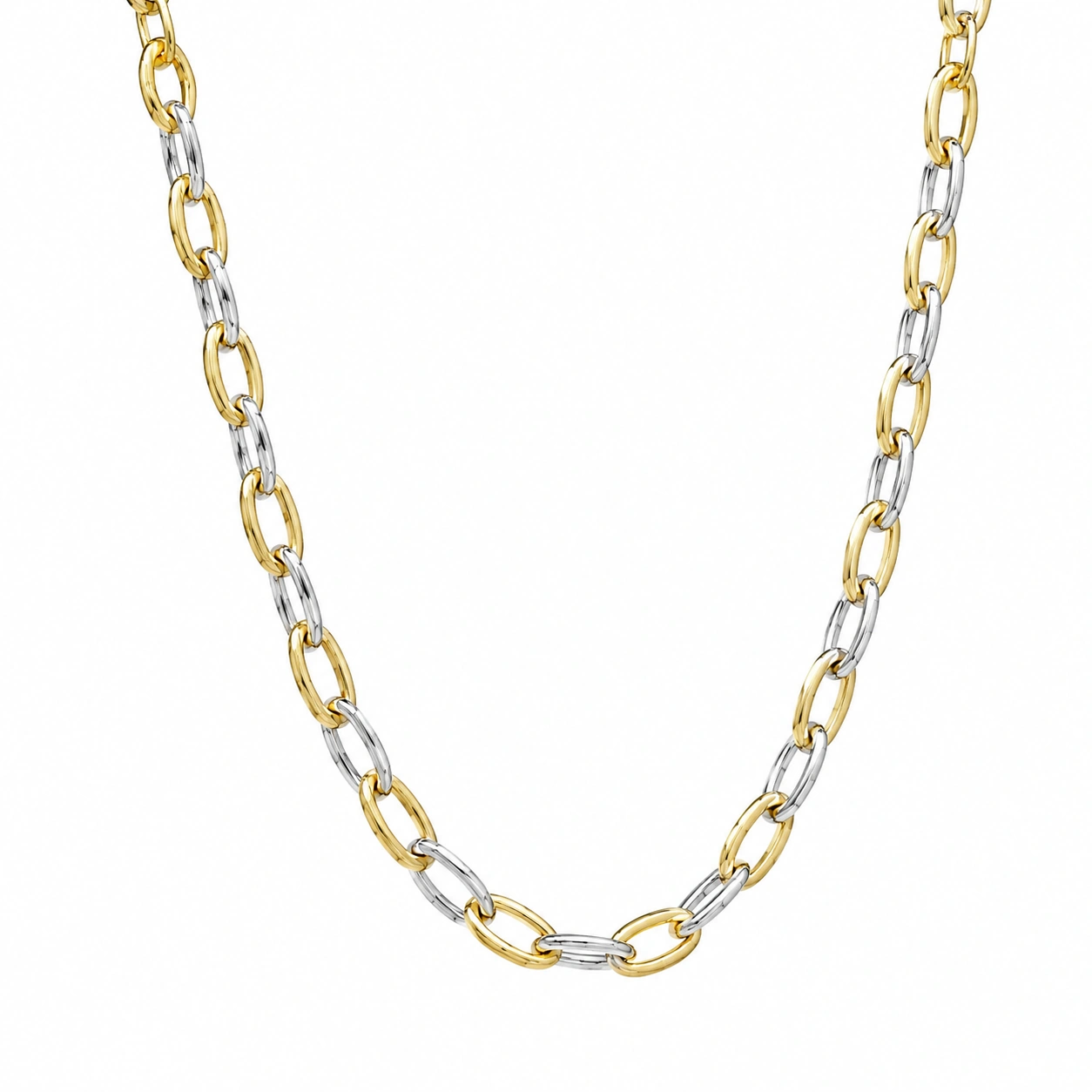 Elegante Zweifarbige Ankerkette 45cm Karabinerverschluss-ecoformia