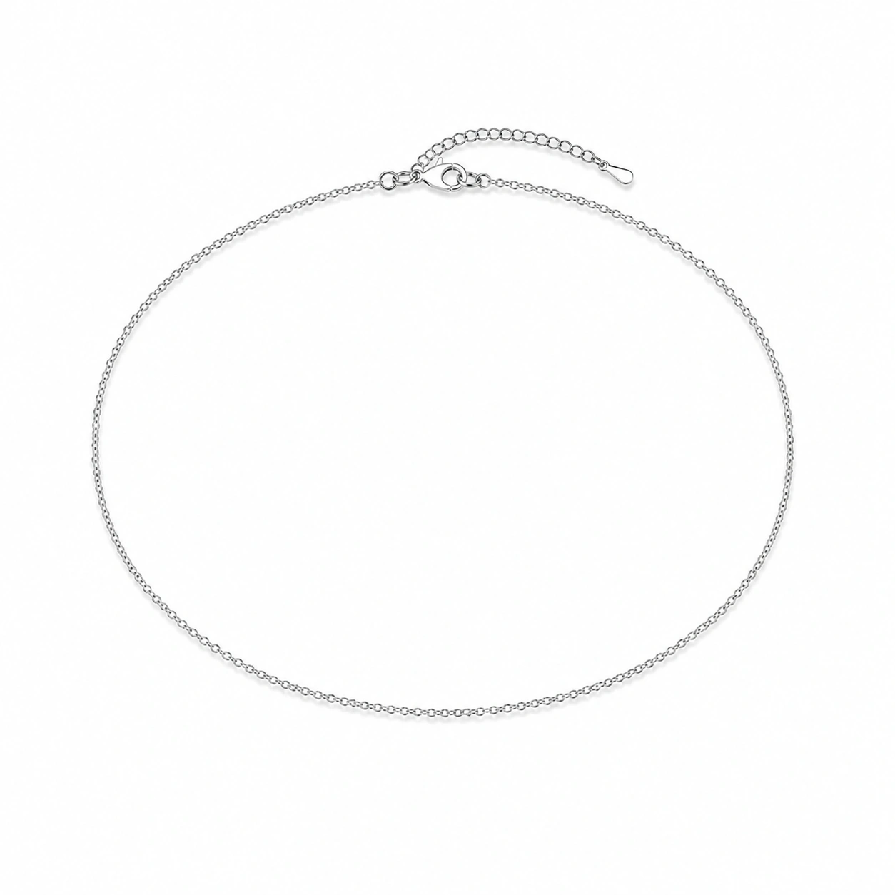 Minimalistische Verstellbare Silberne Damenhalskette 45 cm-ecoformia