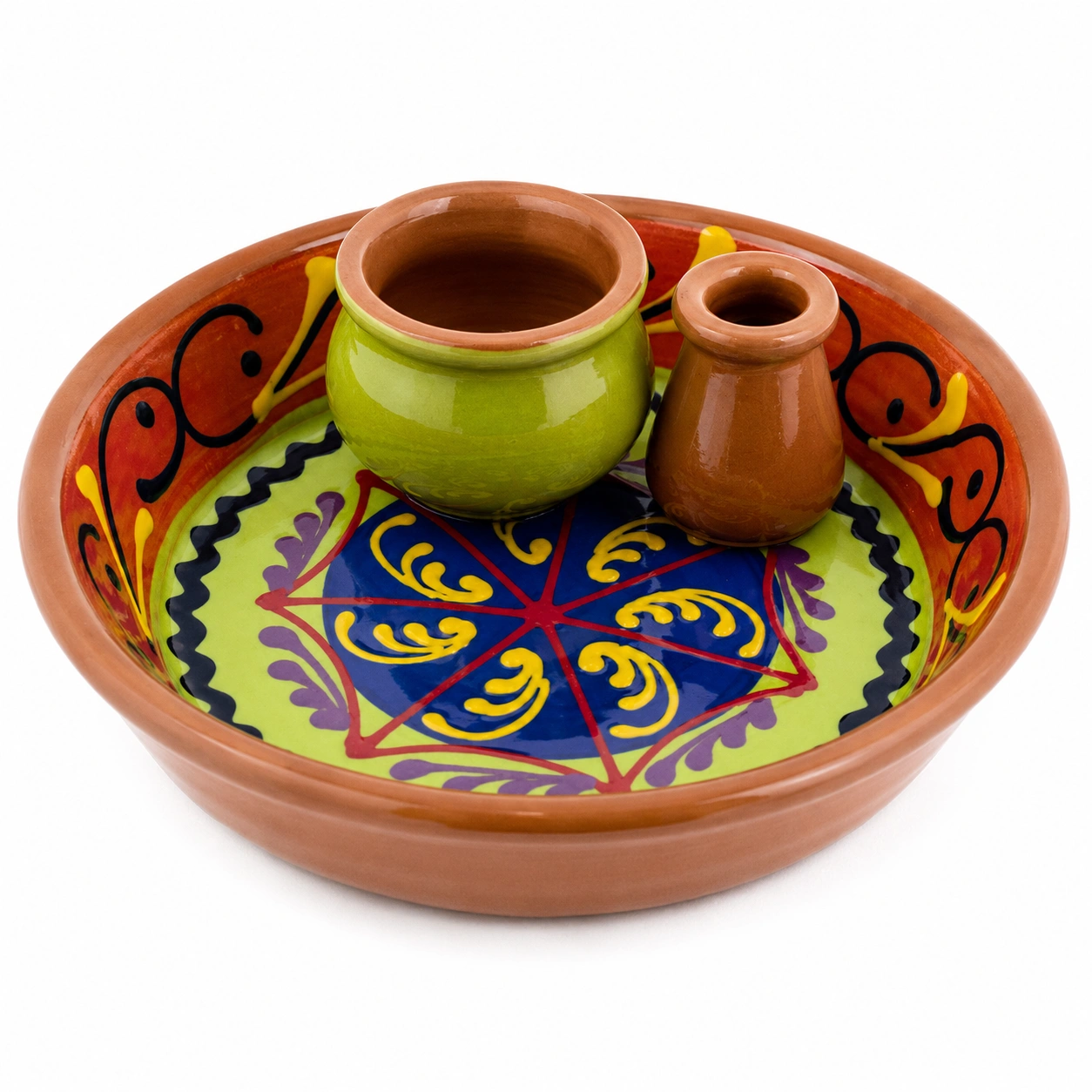 Juego de Aceitera y Vinagrera de Ceramica Artesanal-BellanovaLiving