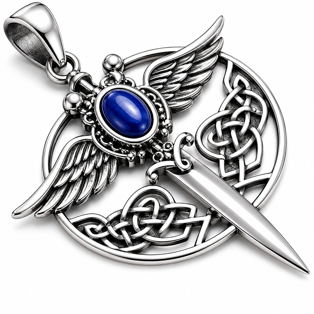 Colgante celta con piedra azul-BellanovaLiving