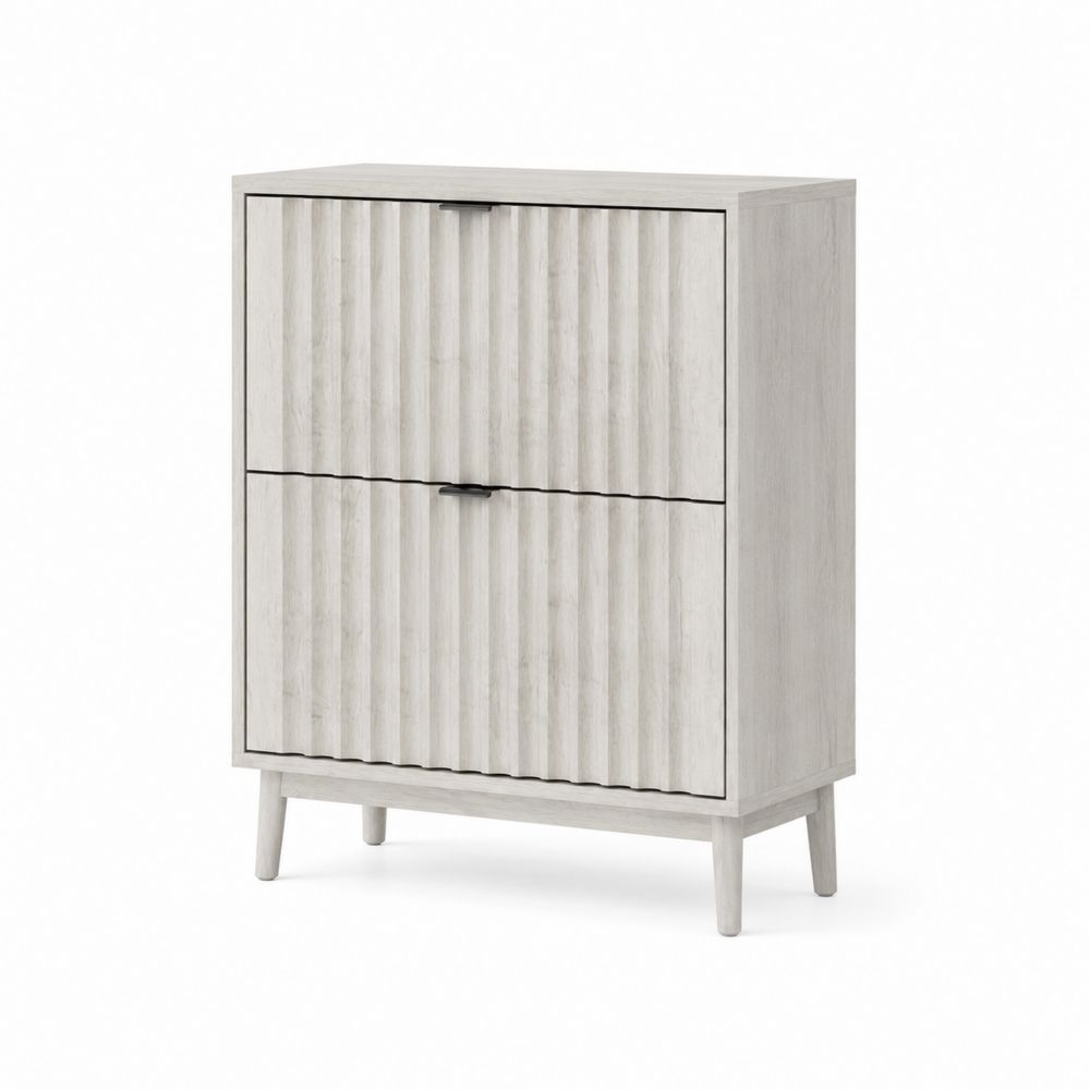 Szafka na buty z drewna Biała 80x30x100 cm
