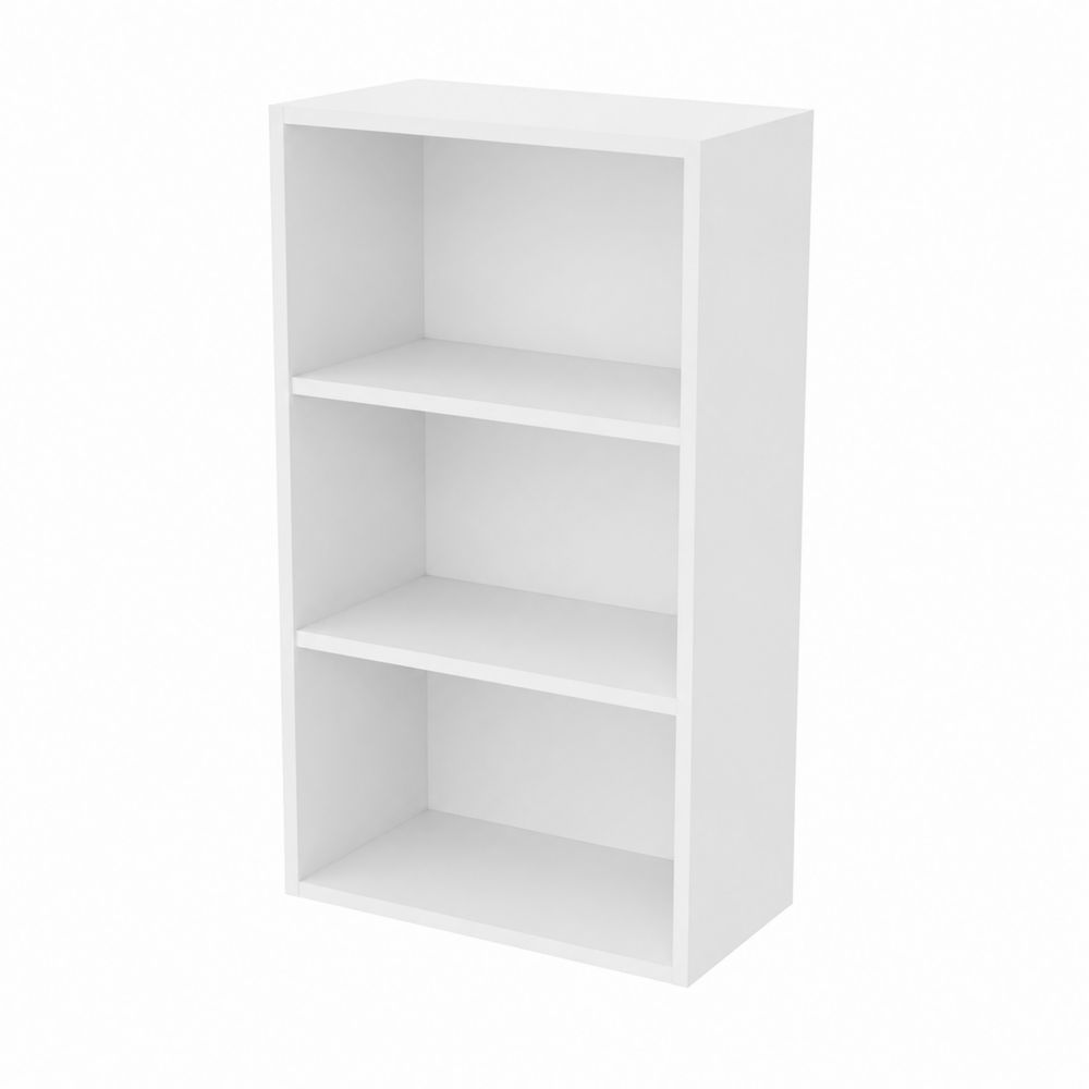 Regał prostokątny 3-półkowy z płyty wiórowej laminowanej Biały