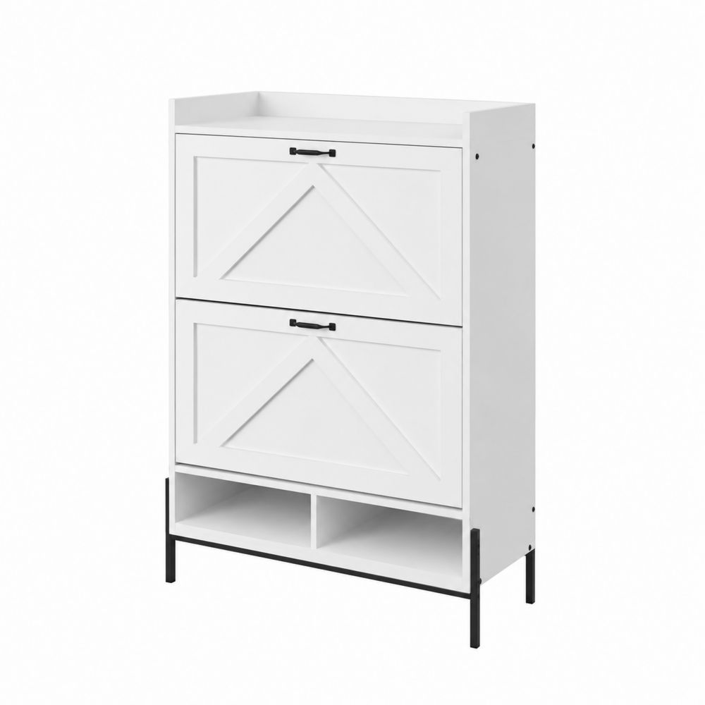 Szafka na buty drewnopochodna Biały-Czarny 102x80x24cm