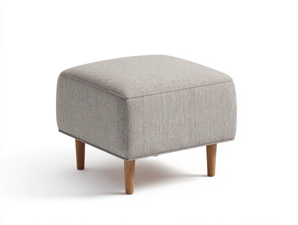 Reposapiés cuadrado tapizado en gris claro 50x50x42 cm - gris claro - para salón - formato compacto versátil