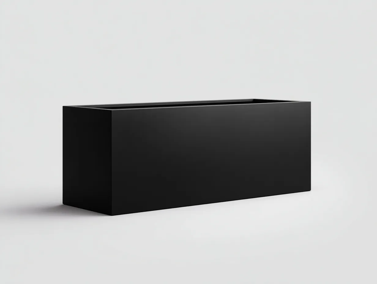 Blumentopf 115x42x44 cm - Kunststoff - schwarz - großer rechteckiger Outdoor-Kübel für moderne Bepflanzung-Liralydecor