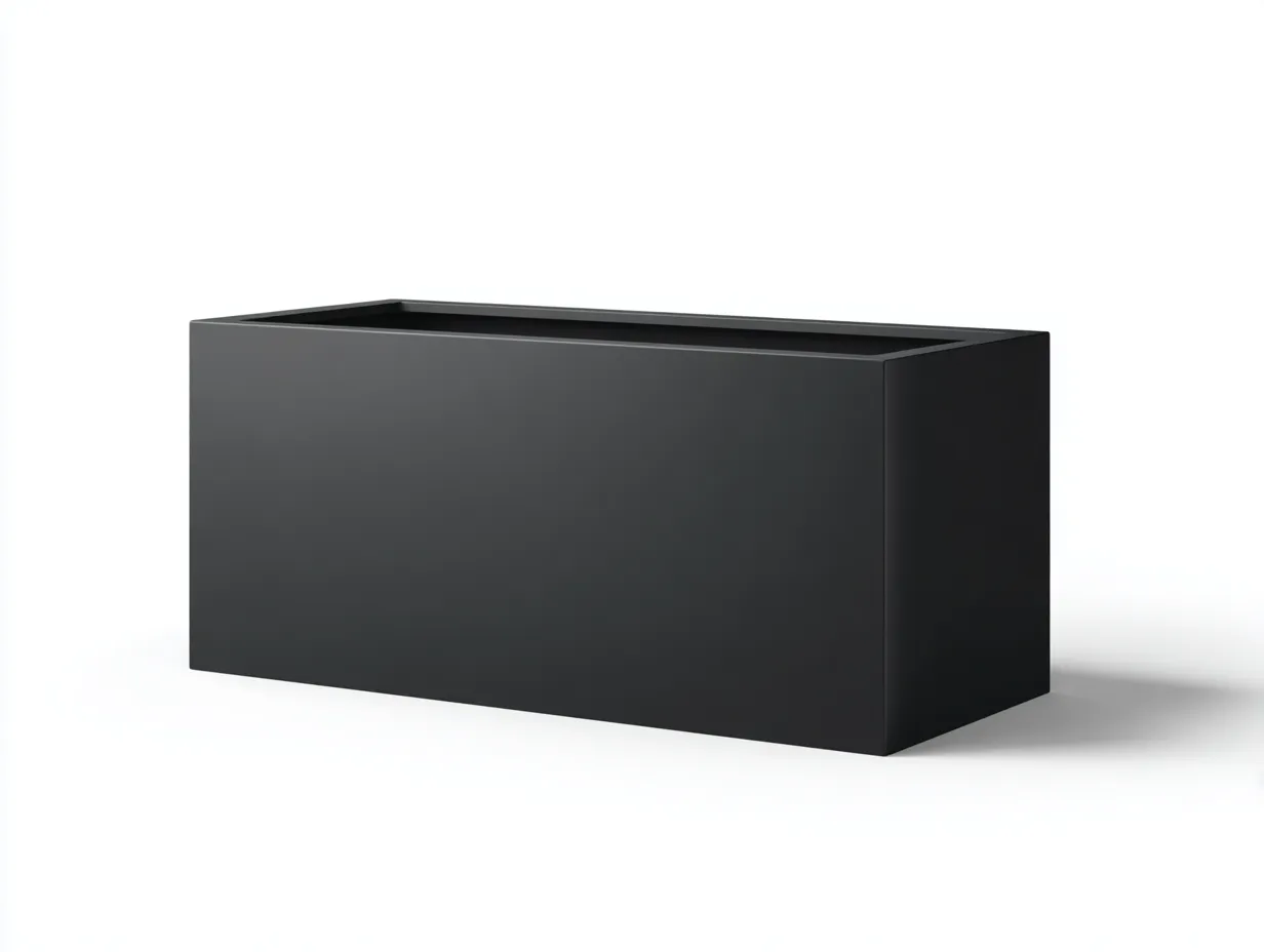 Blumentopf 120x40x45 cm - Kunststoff - schwarz - geradliniger Pflanzkasten für Terrasse und Eingangsbereich-Liralydecor