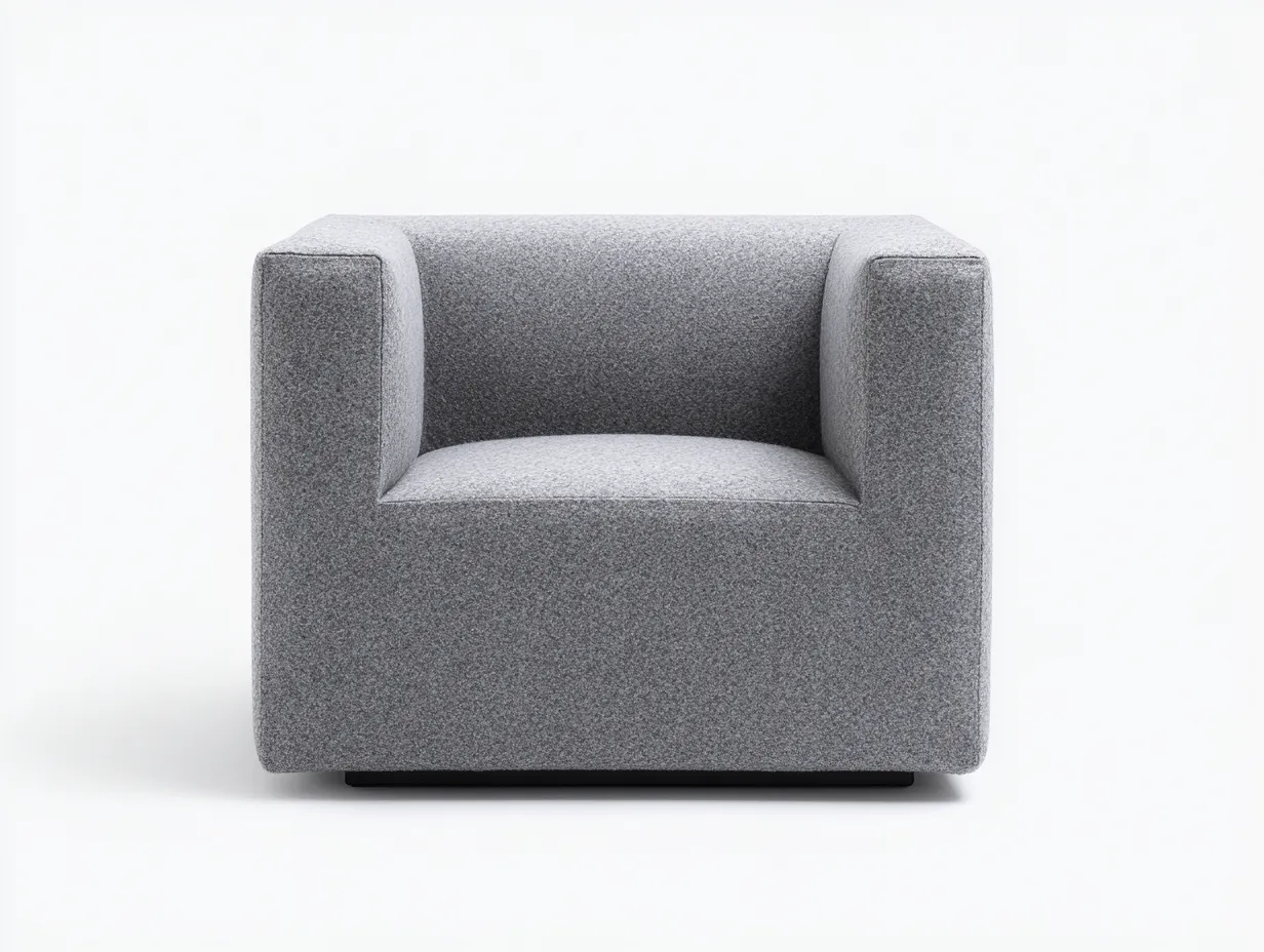 Sessel 98x86x73 cm - Strukturstoff - grau - kubischer Wohnzimmer-Sessel mit breiten Armlehnen