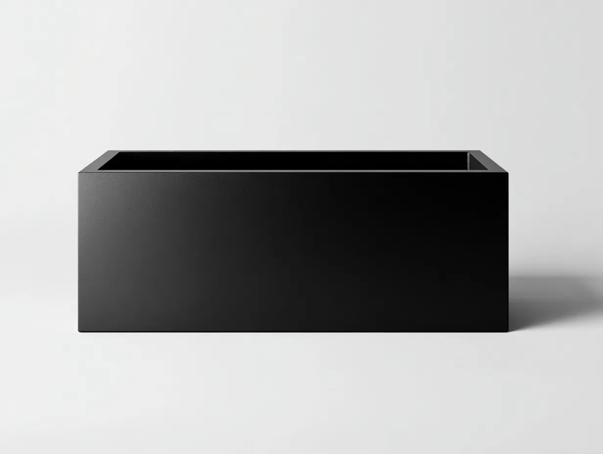 Blumentopf 100x36x38 cm - Kunststoff - mattschwarz - langer Pflanzkübel mit reduzierter Form für draußen-Liralydecor