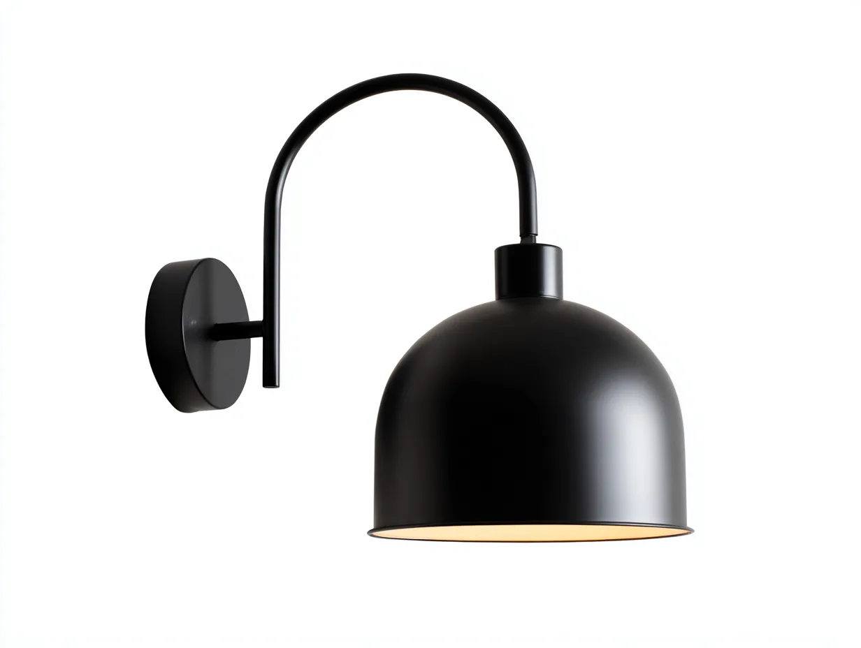 Wandleuchte 38x27x34 cm - Schwarz und Goldfarben - Außenleuchte mit Rundbogen und warmem Lichtakzent-Sadironest
