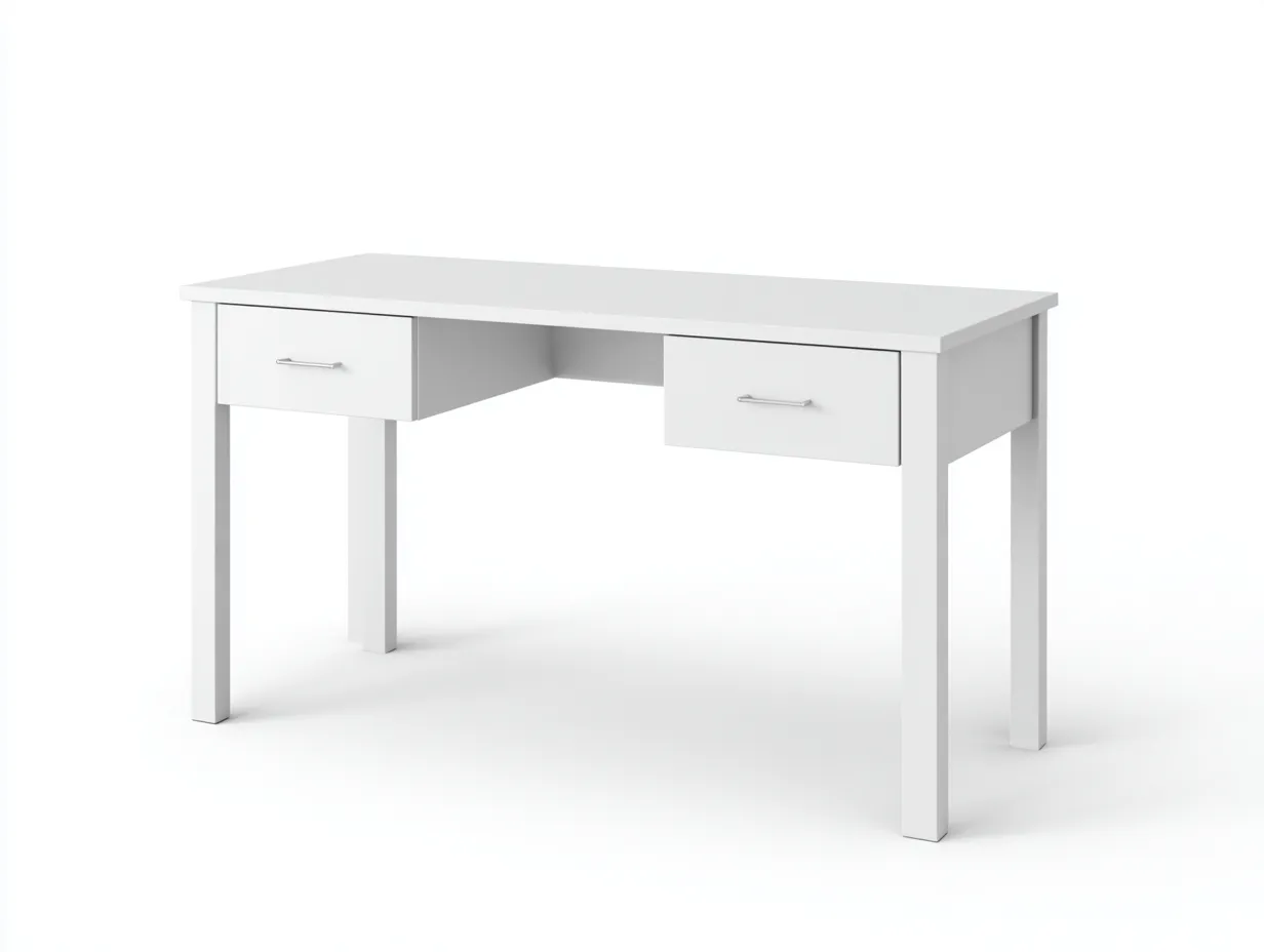 Schreibtisch 120x55x75 cm - Holzwerkstoff - weiß - mit zwei schwebenden Schubladen für das Büro-Sadironest