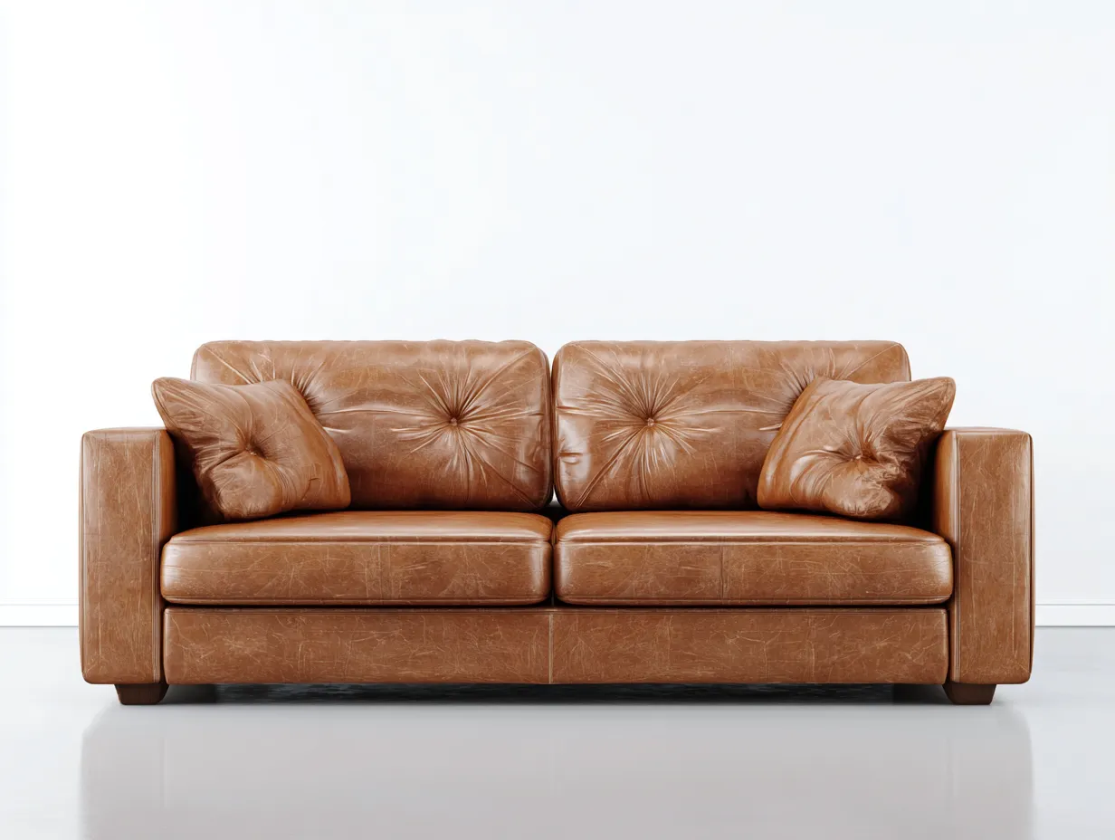 2-Sitzer-Sofa aus Kunstleder 168x86x78 cm - Dunkelbraun - für das Wohnzimmer - mit Holzfüßen-Sadironest